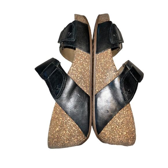 Clarks Temira East 26108411 Black Leather Wedge‎ Sandals Women's Size 10M - Picture 10 of 11
